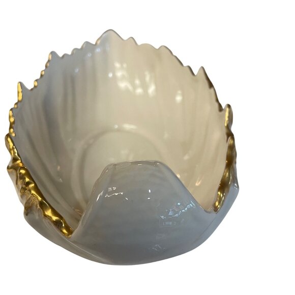 Lenox Shell Shaped Porcelain Dish With Gold Trim 95-86 - Picture 2 of 11